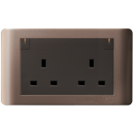 Schneider Electric 施耐德電氣 E84T25 SZ Zencelo 13A 兩位連保護門有掣插座連開關指示 (銀銅)